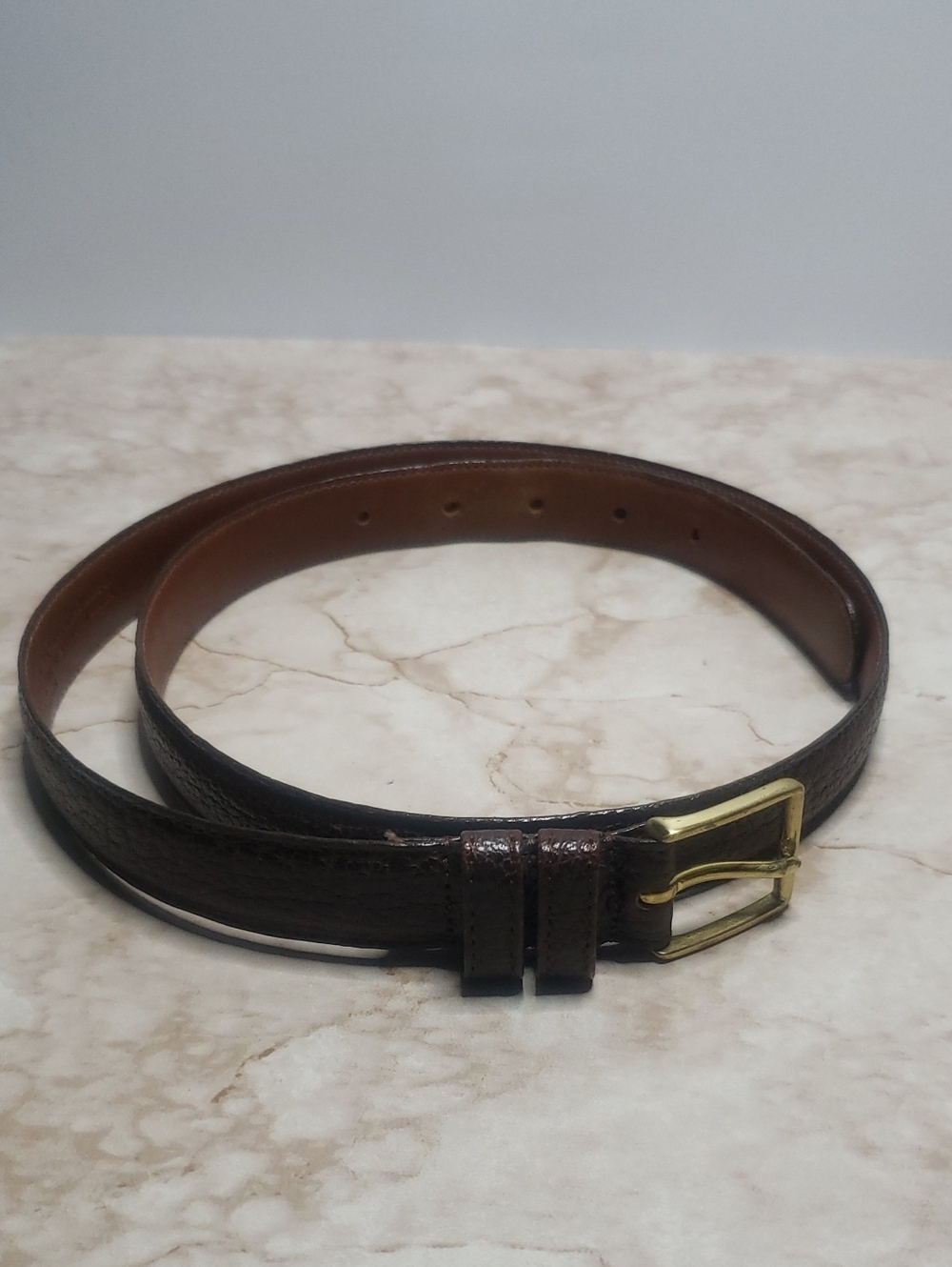 Coach Classic Brown Leather Men’s Belt with Gold Buckle Size 36
